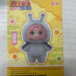 Naruto Character Keychain with Pink and Gray Costume